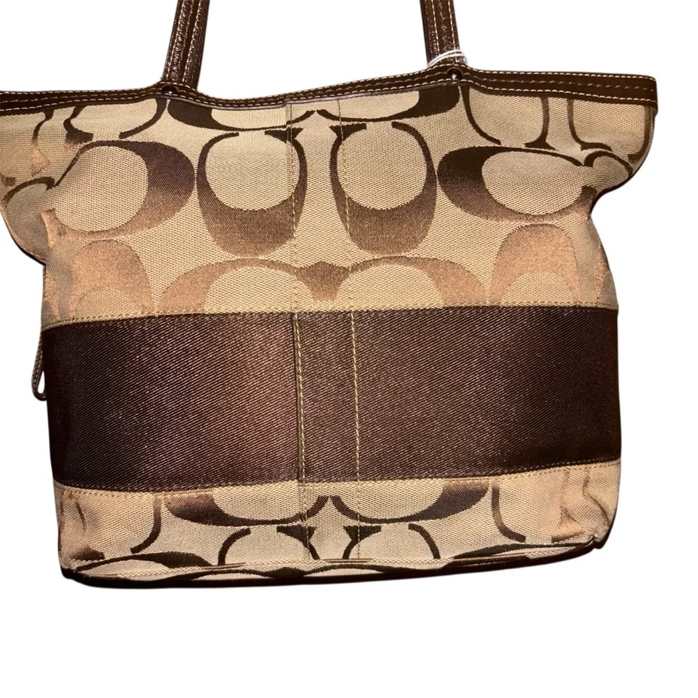 Coach Brown and Tan Tote Bag